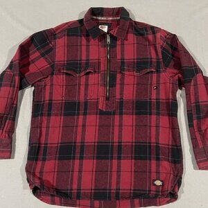 Dickies Men's 2XL Flannel Heavyweight Half Zip Shacket